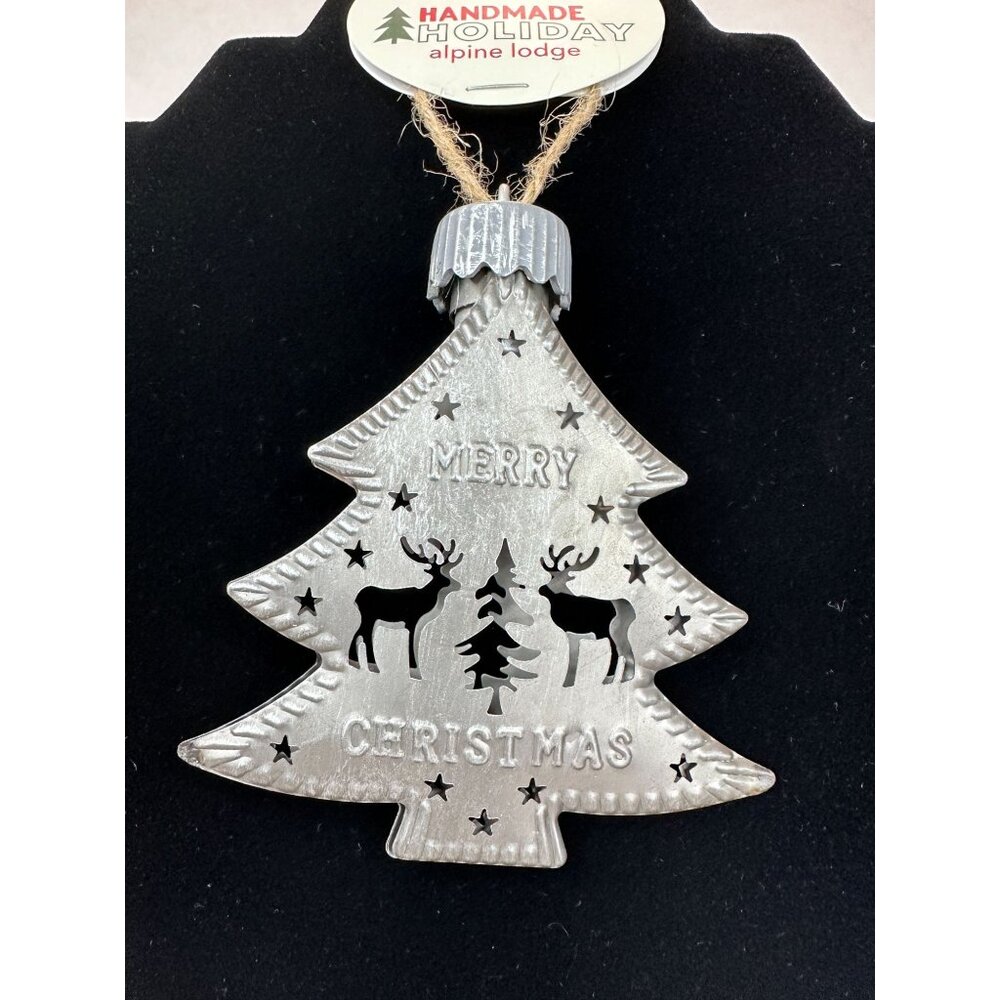 Christmas Ornaments Handmade Holiday Alpine‎ Lodge Set Of 3 Rustic Deer Tree NEW - Picture 10 of 14